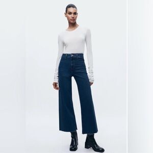✨ZARA✨The Marine Straight Leg High Waist Jeans in Dark Blue